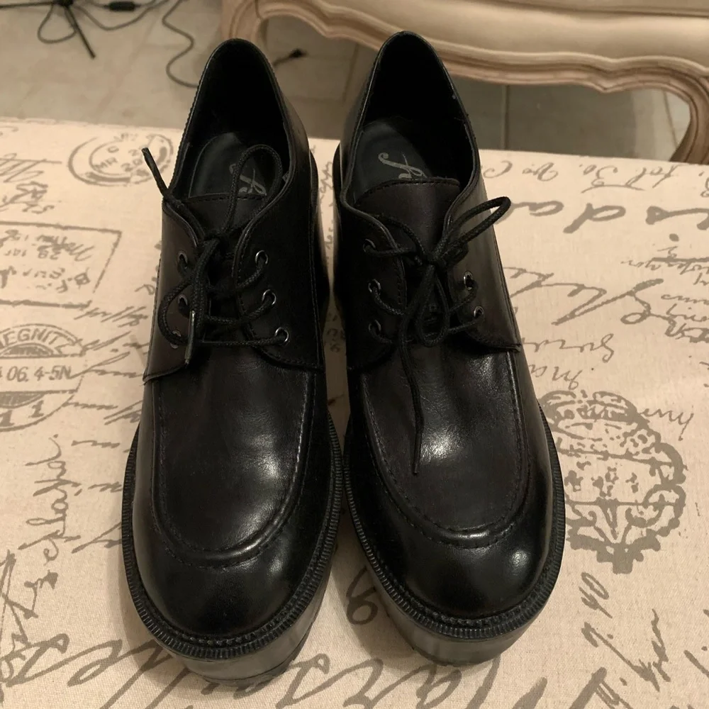 Free People Leather Platform Shoes - Picture 2 of 9
